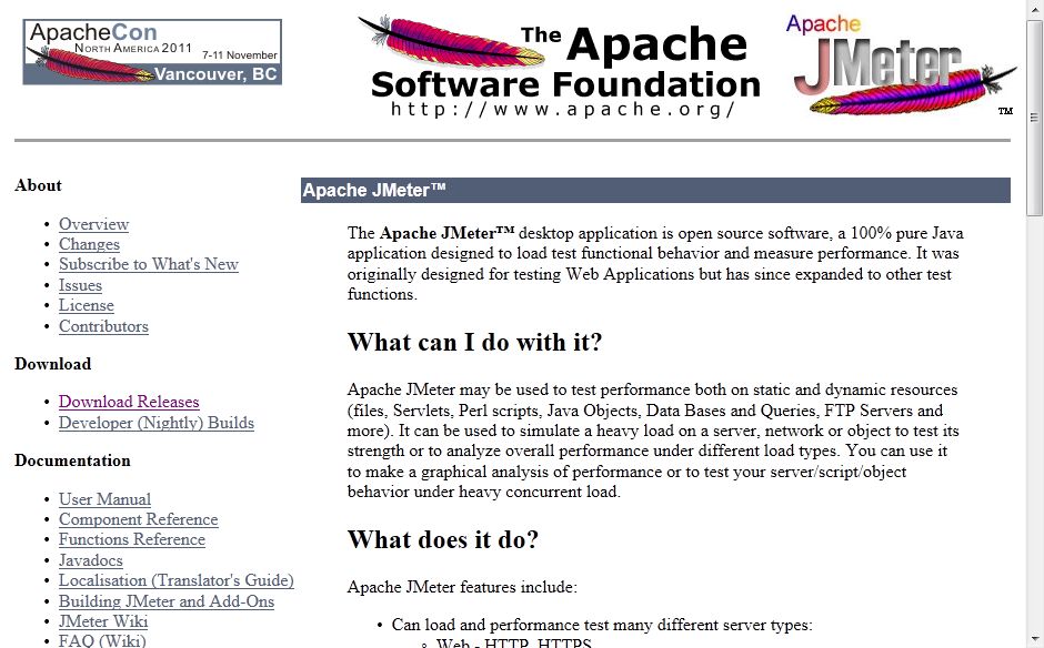 jmeter apacheのホームページ